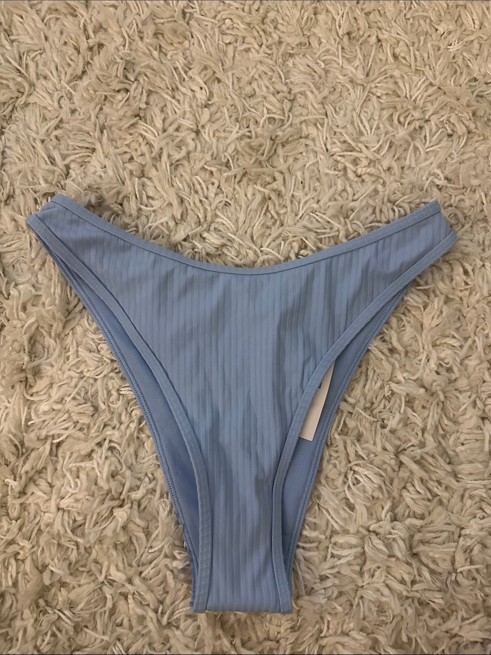 Ribbed Bikini Bottom in Blue Size Medium NWT